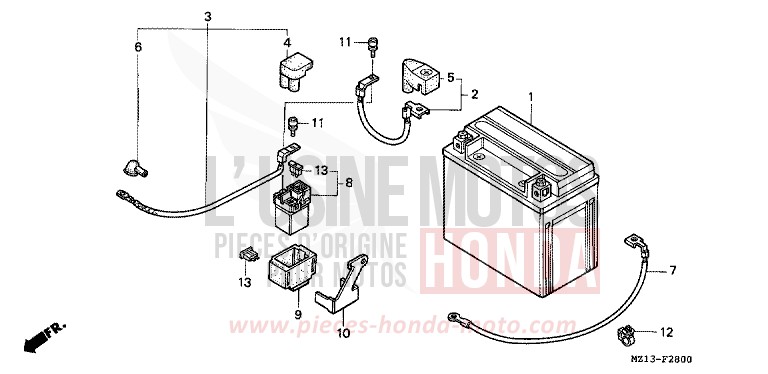 BATTERIE von CB1000F "Big One" BLACK (NH1E) von 1993